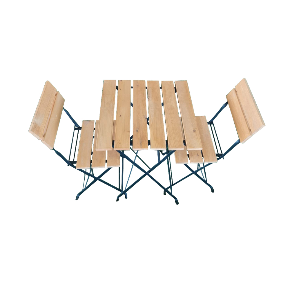 Bistro Set Metal Leg - Wood Color Metal Leg Chair, TUR-SETWOOD